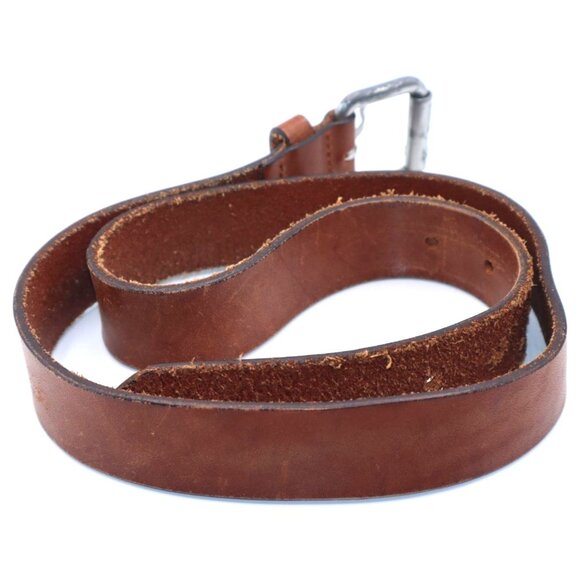 Calvin Klein Italian Leather Brown Belt Silver Buckle Vintage Dark Academia - Picture 4 of 5